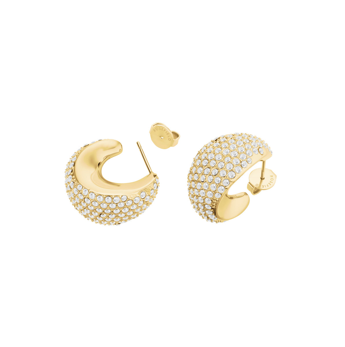 Rosefield Oorbellen Pavé Half Moon Hoops JEPMG-J1224 Goudkleurig