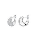 Rosefield Oorringen Pavé Half Moon Hoops Zilverkleurig Rhodium Plated Stainless Steel Dames - JEPMS-J1225