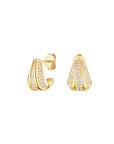 Rosefield Oorbellen Pave Striped Studs Goudkleurig Verguld 14K Goud Stainless Steel Dames - JEPSG-J1228