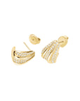 Rosefield Oorbellen Pave Striped Studs Goudkleurig Verguld 14K Goud Stainless Steel Dames - JEPSG-J1228