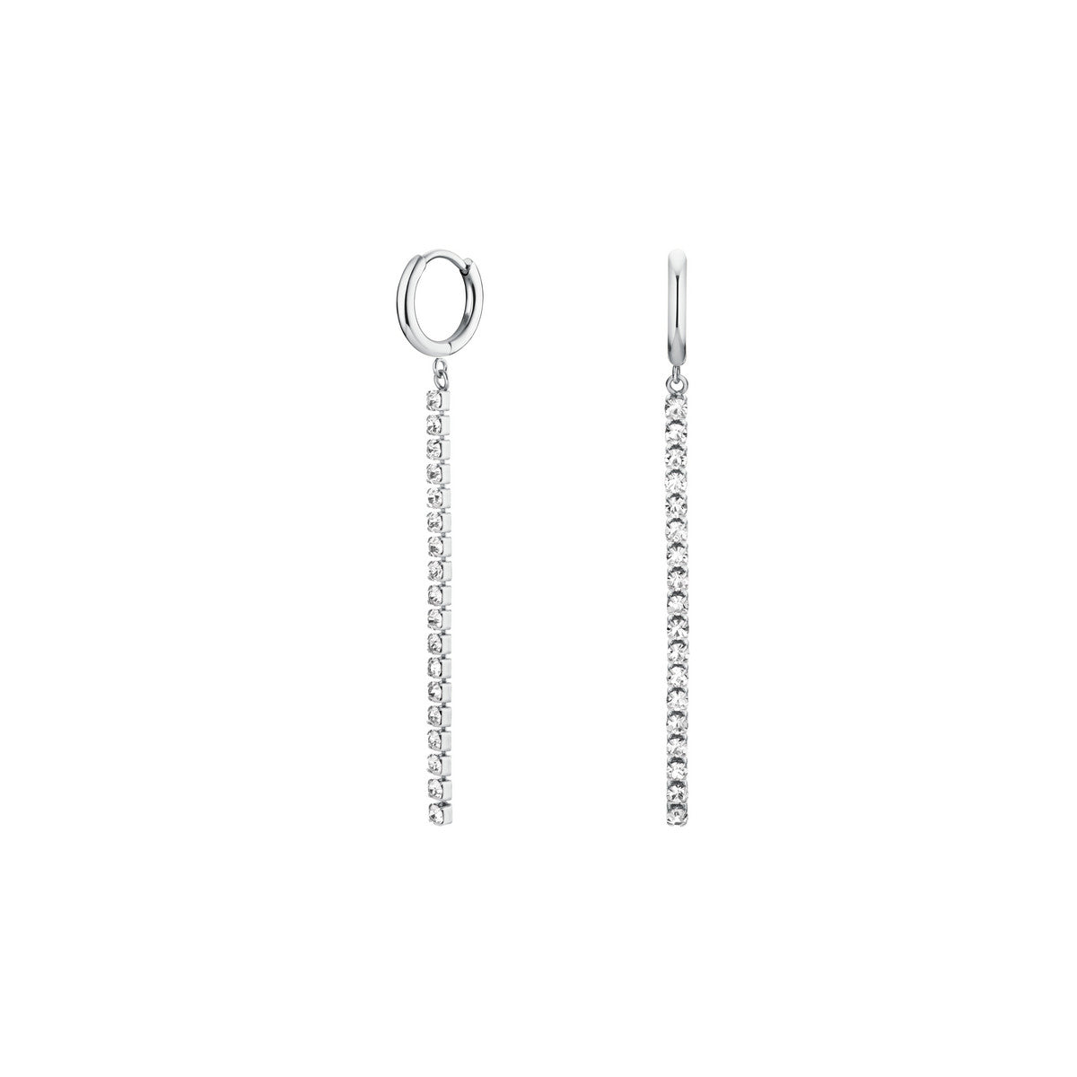 Rosefield Oorbellen Tennis Crystal Clear JETCS-J922 Zilverkleurig