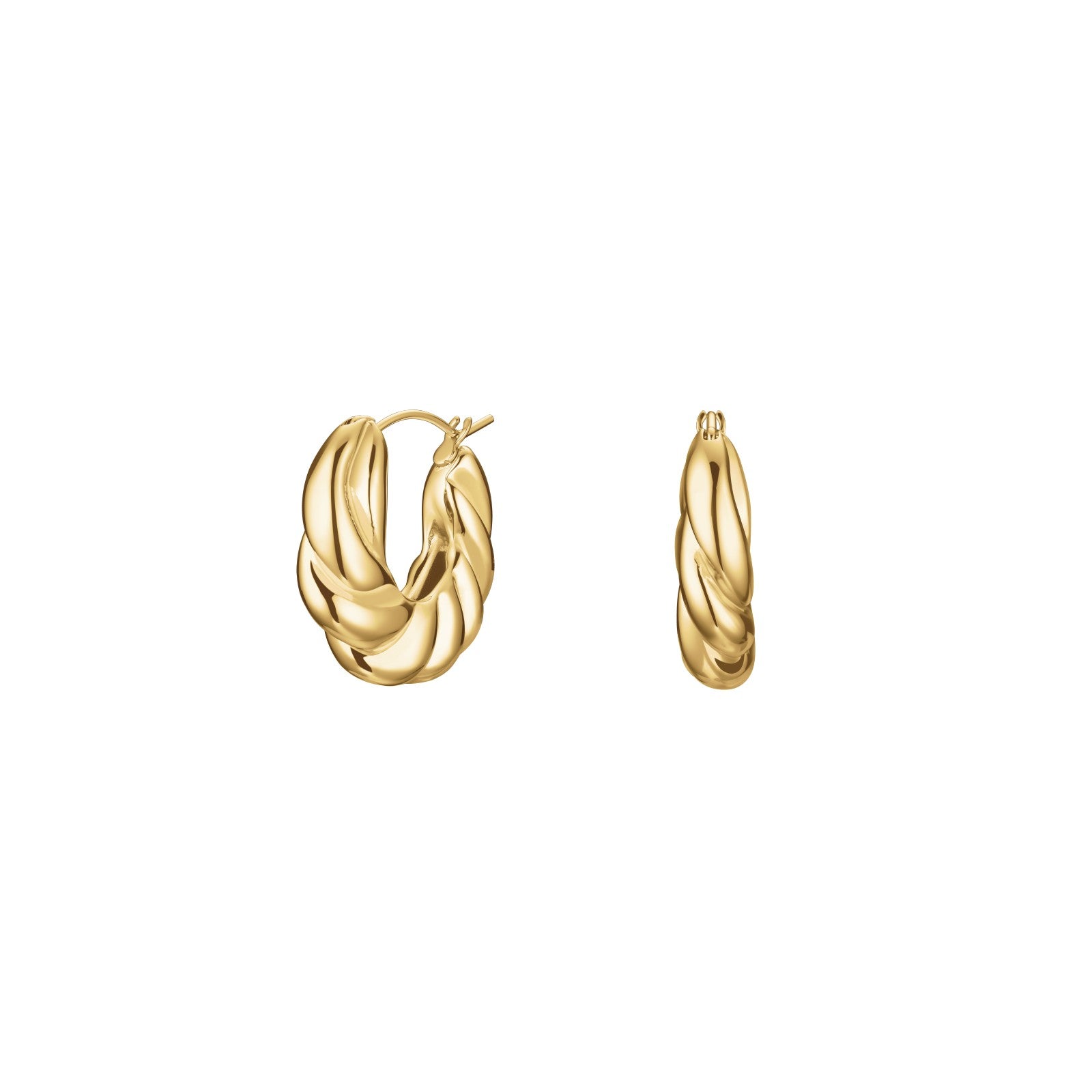 Rosefield Oorbellen Twisted Hoops JETHG-J972 Goudkleurig