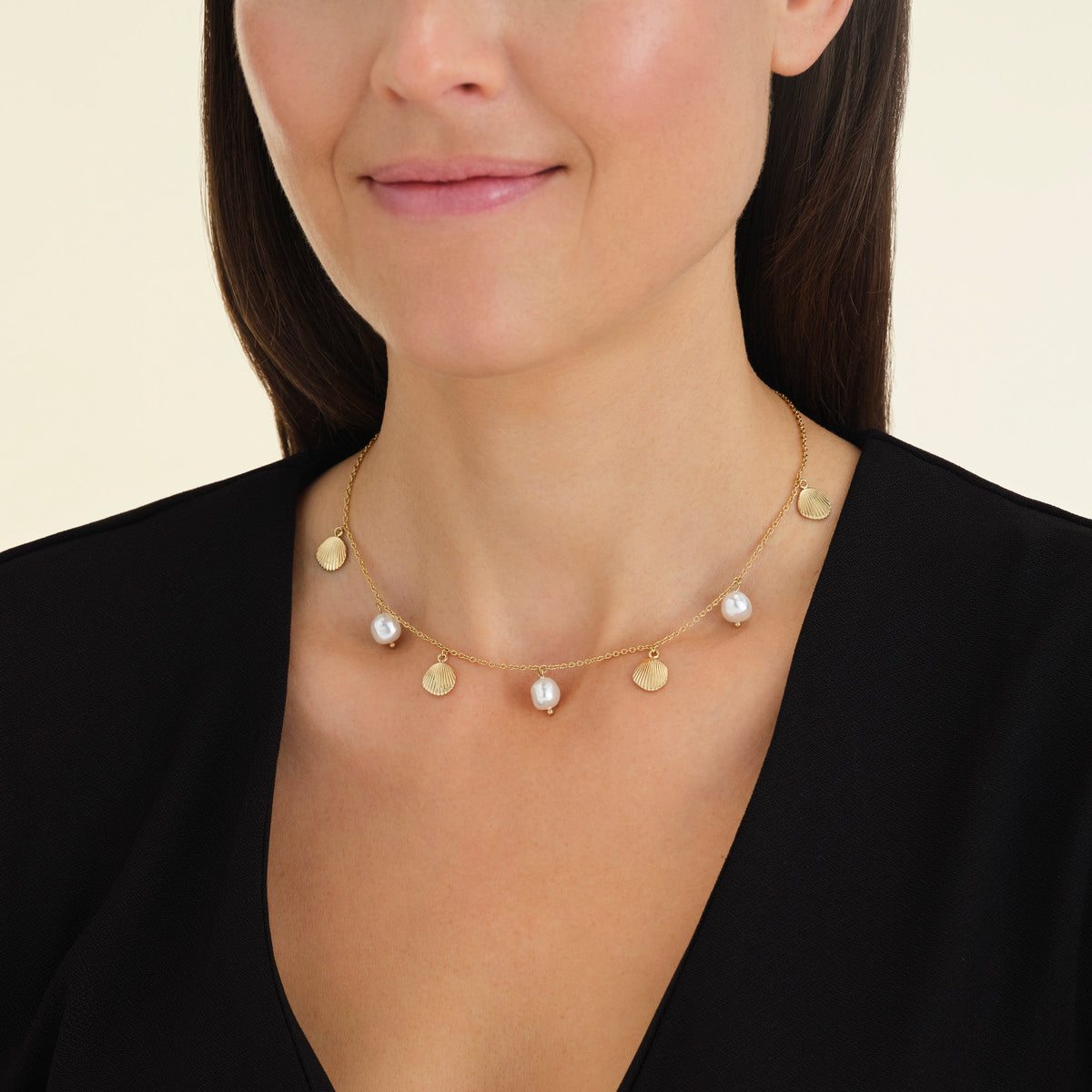 Rosefield Ketting Mary Pearl JMSPNG-J161 Goudkleurig