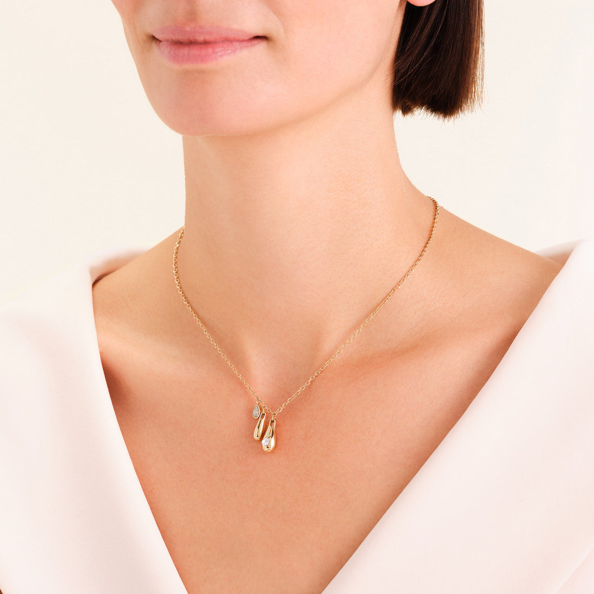 Rosefield Ketting Bold Solitary Charms JNBCG-J1209 Goudkleurig