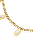 Rosefield Ketting Playful Crystals Baguette Dangling Goudkleurig Verguld 14K Goud Stainless Steel Dames - JNCDG-J1176