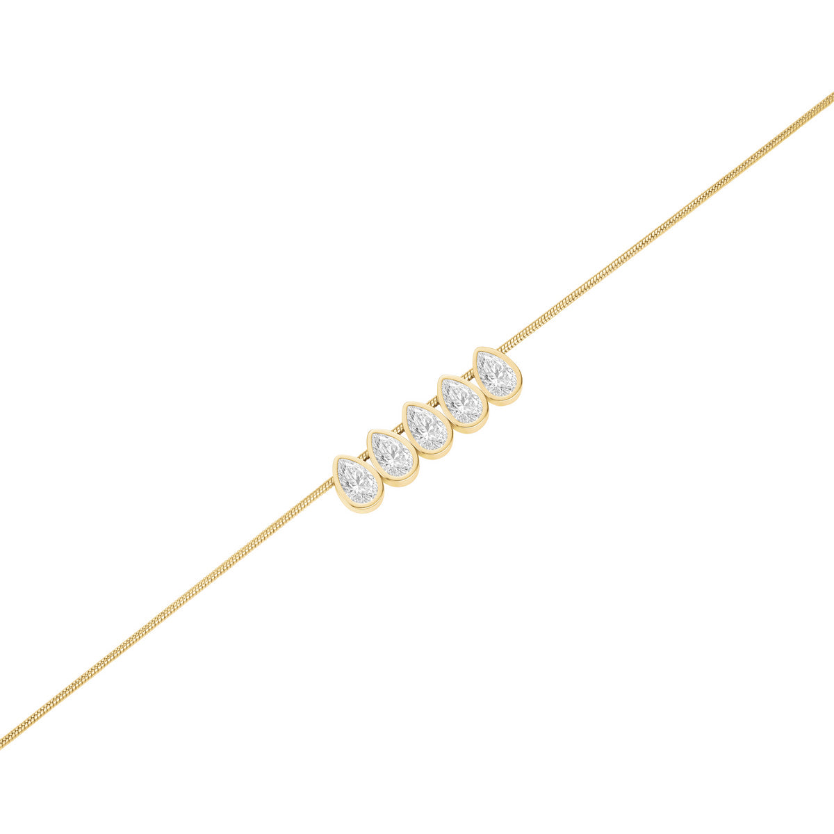 Rosefield Ketting Playful Crystals Multi Drops JNCDG-J1177 Goudkleurig