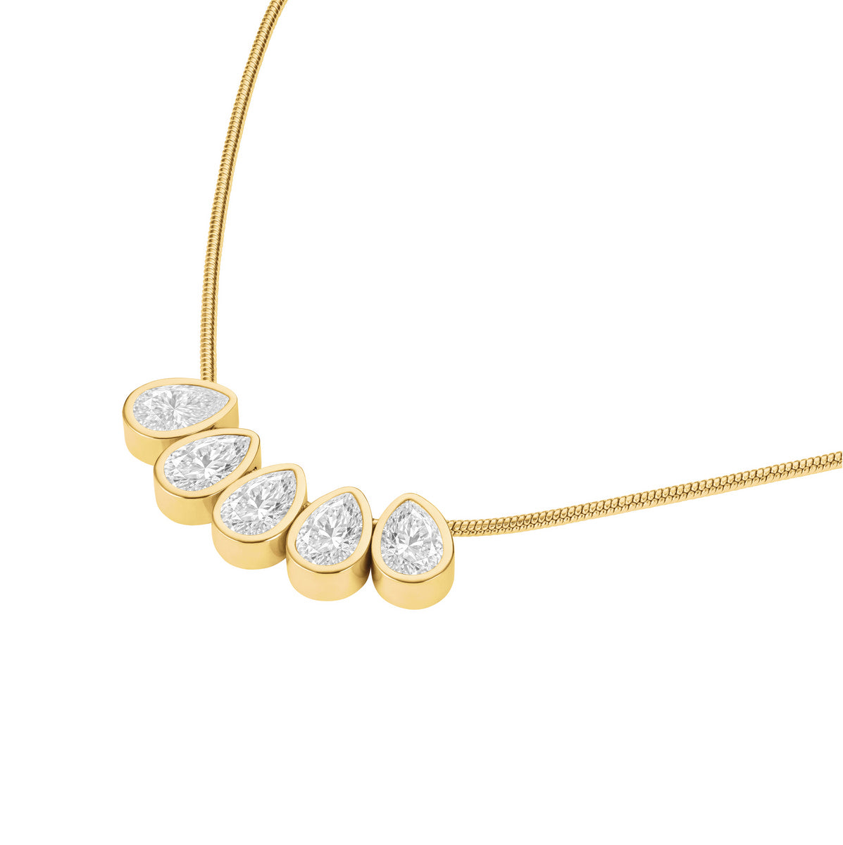 Rosefield Ketting Playful Crystals Multi Drops JNCDG-J1177 Goudkleurig
