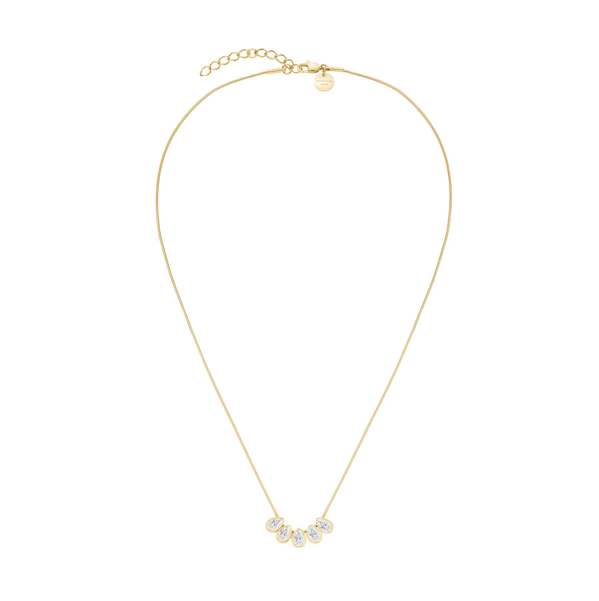 Rosefield Ketting Playful Crystals Multi Drops JNCDG-J1177 Goudkleurig