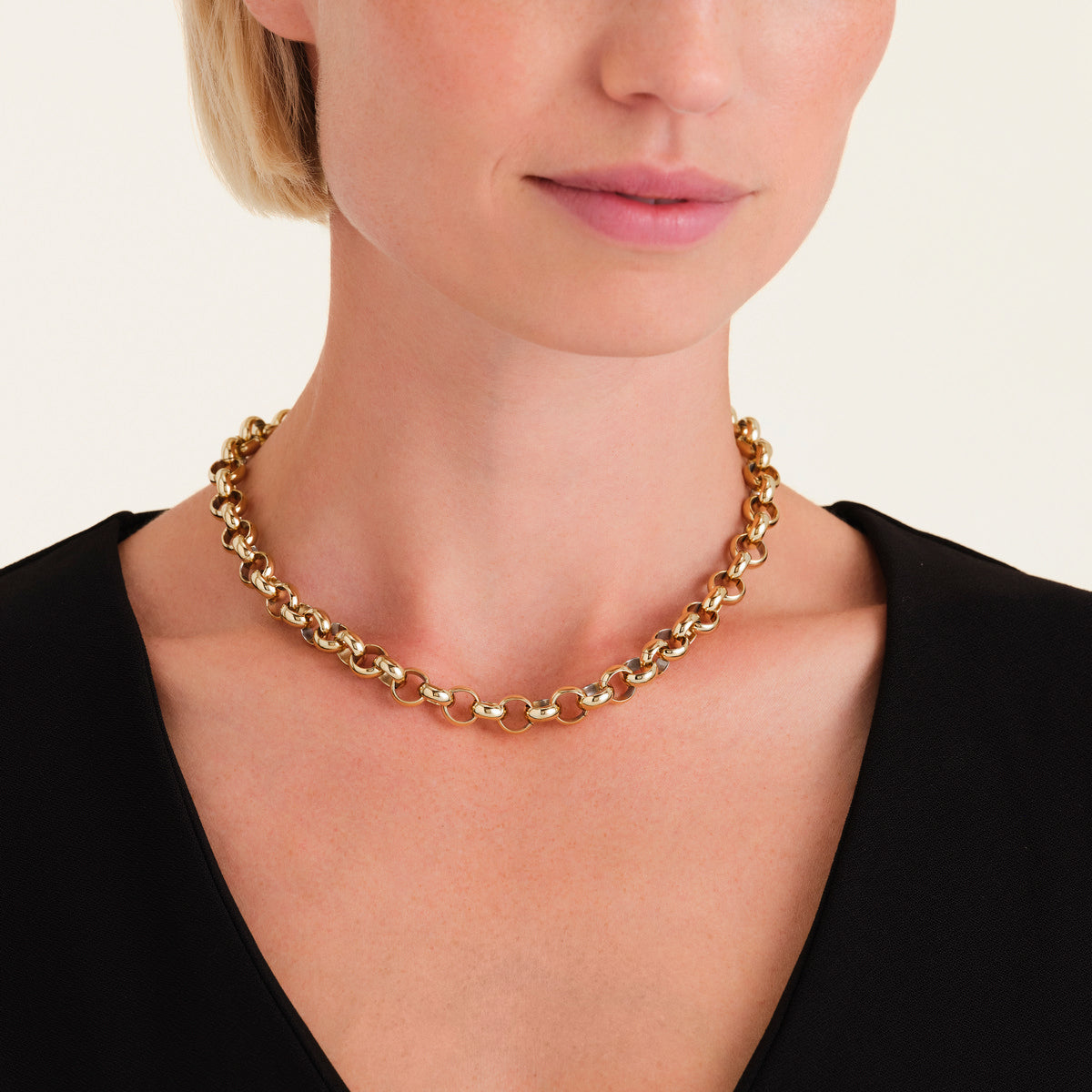 Rosefield Ketting Chunky Roll JNCNG-J892 Goudkleurig