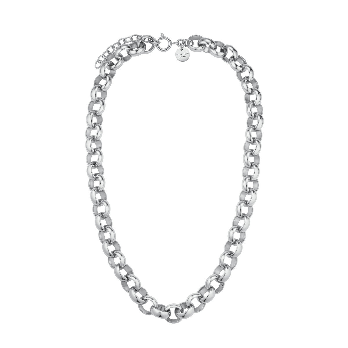 Rosefield Ketting Chunky Roll JNCNS-J895 Zilverkleurig