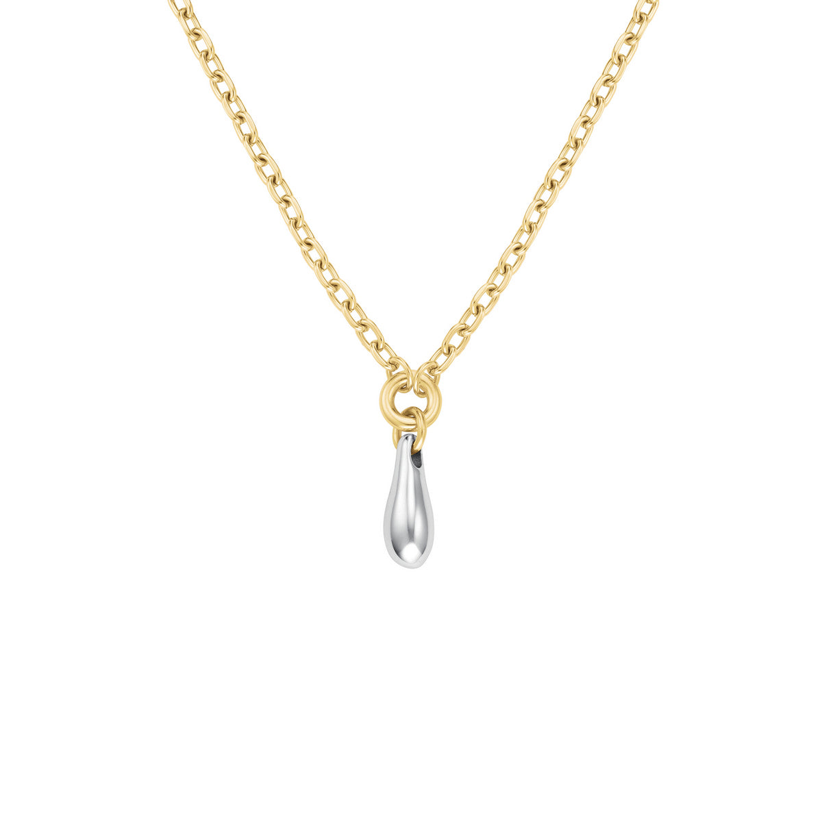 Rosefield Ketting Dome Drop Duotone JNDDD-J1220 Zilver-Goud Duo