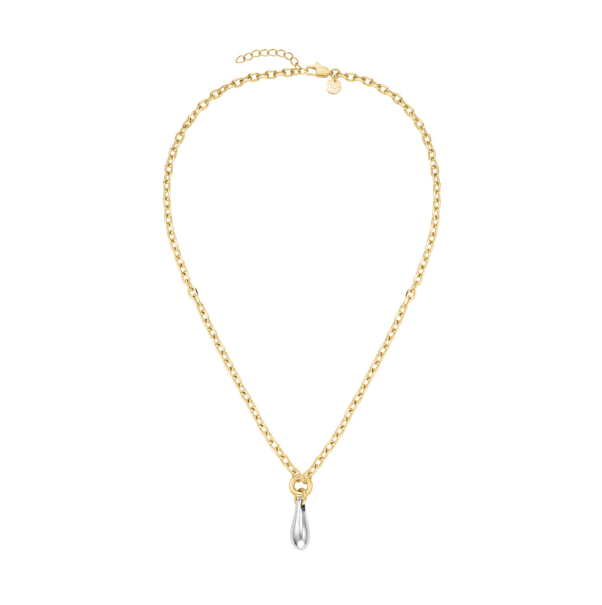 Rosefield Ketting Dome Drop Duotone JNDDD-J1220 Zilver-Goud Duo