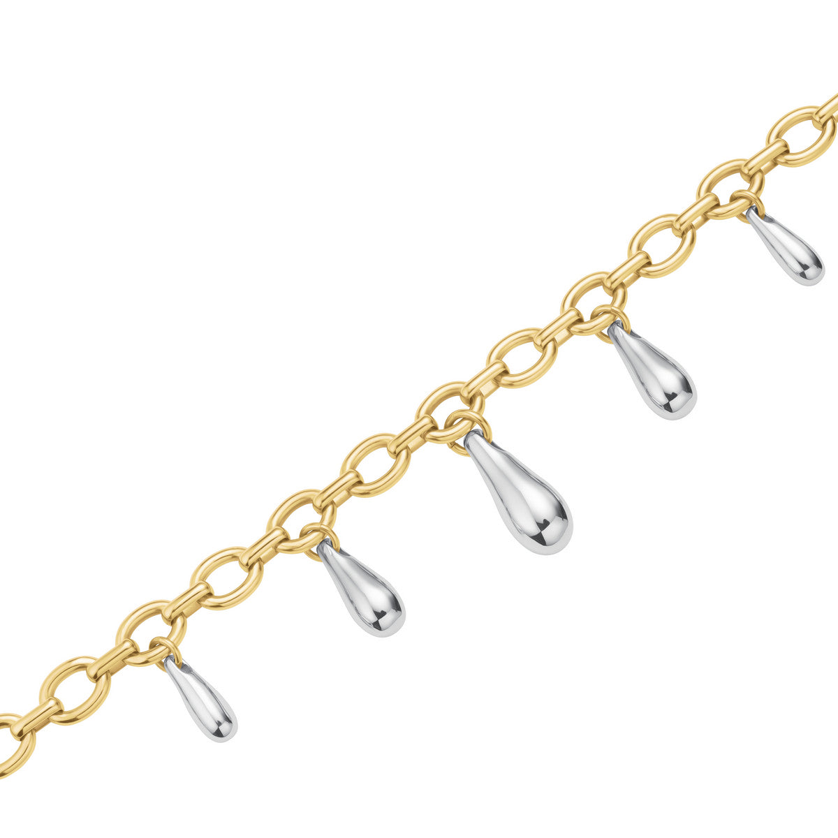 Rosefield Ketting Dome Multi Drop Necklace Duotone JNDMD-J1221 Zilver-Goud Duo