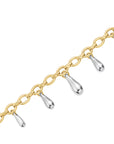 Rosefield Ketting Dome Multi Drop Bicolor 14k Yellow Goudkleurig + Rhodium Plated Stainless Steel Dames - JNDMD-J1221