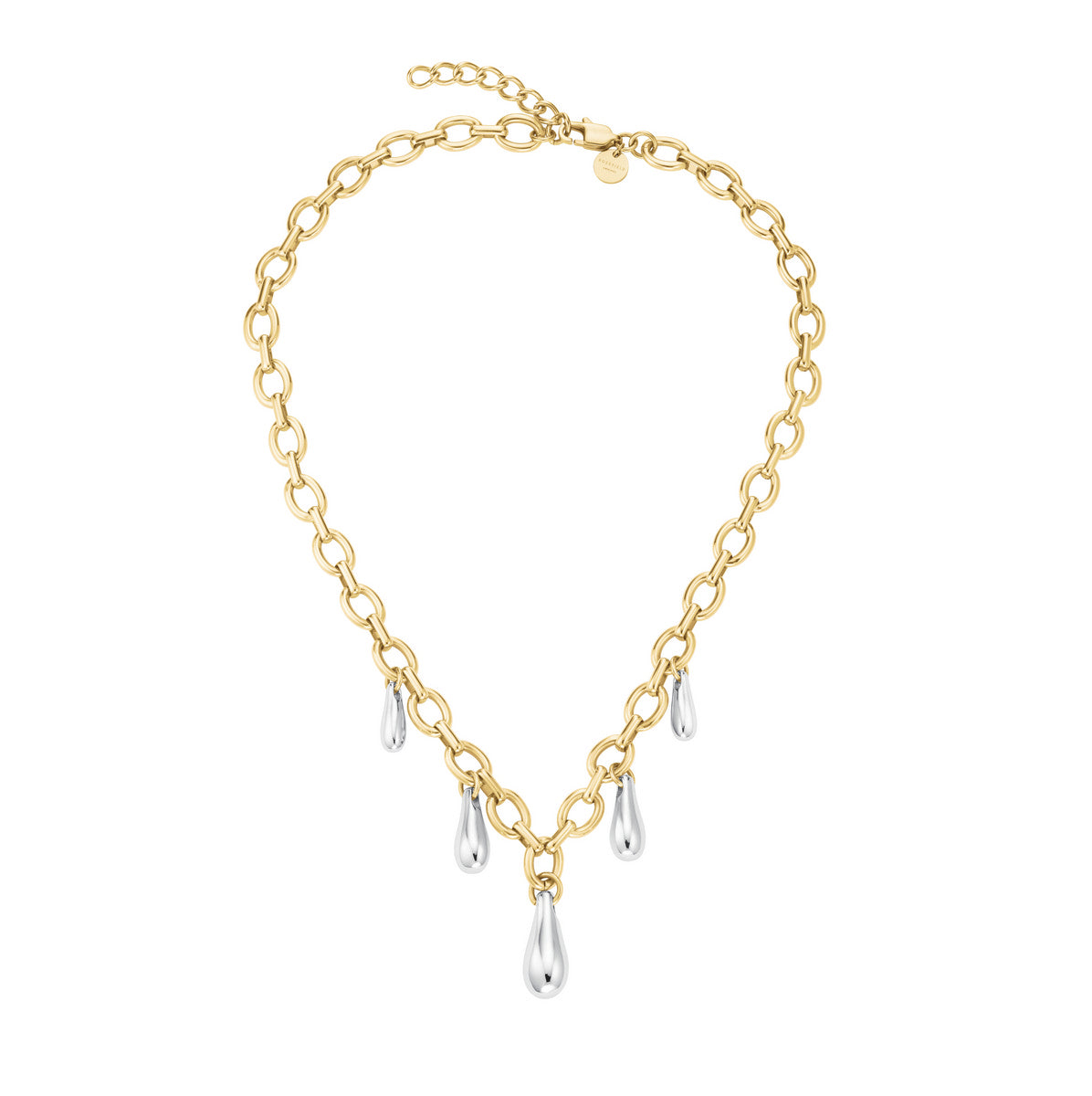 Rosefield Ketting Dome Multi Drop Necklace Duotone JNDMD-J1221 Zilver-Goud Duo