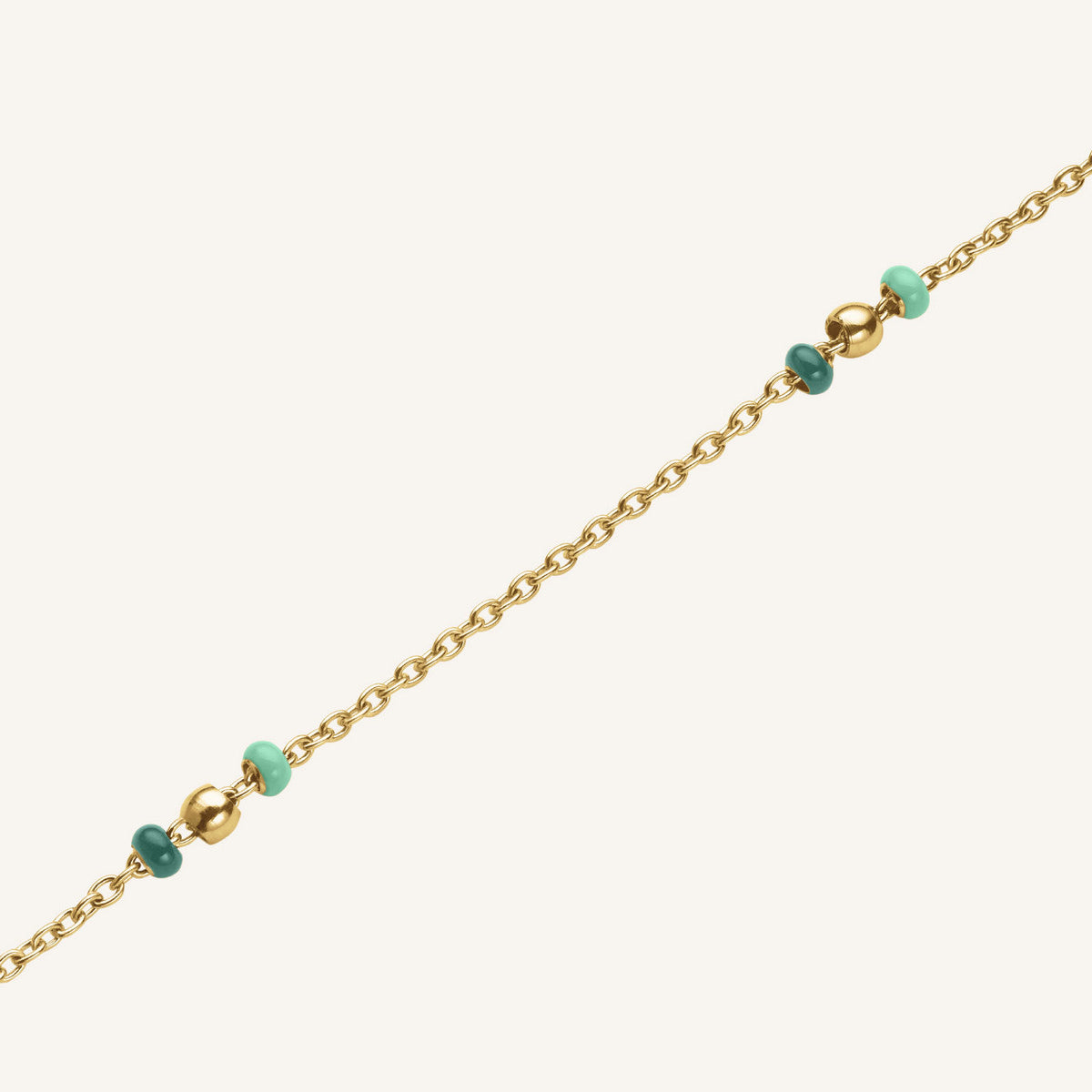 Rosefield Ketting Emerald Dotted JNEDG-J719 Gold Emerald Duo