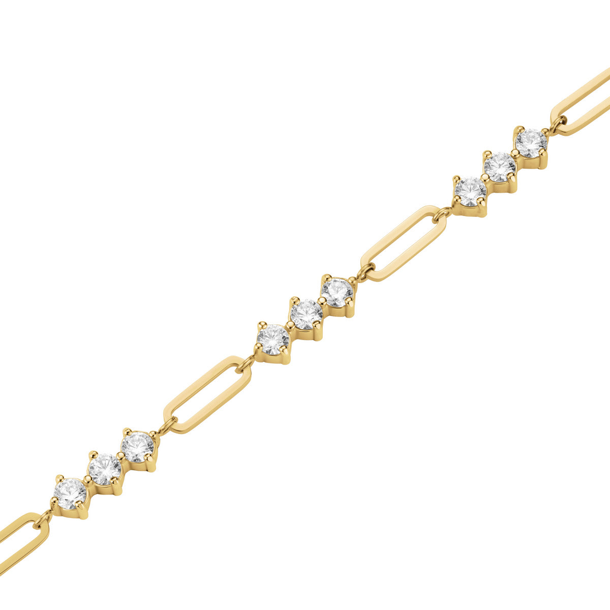 Rosefield Ketting Graduated Crystal JNGCG-J1018 Goudkleurig