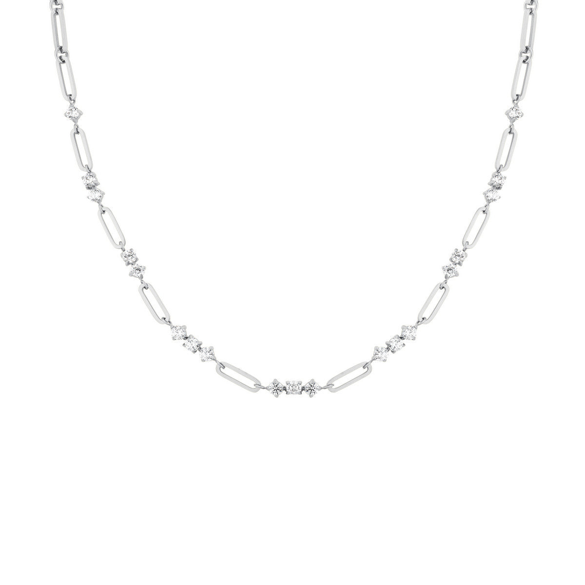 Rosefield Ketting Graduated Crystal JNGCS-J1019 Zilverkleurig