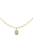 Rosefield Ketting Geometric Gemstone Jade Goudkleurig Verguld 14K Goud Stainless Steel Dames - JNGGG-J664
