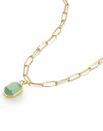 Rosefield Ketting Geometric Gemstone Jade Goudkleurig Verguld 14K Goud Stainless Steel Dames - JNGGG-J664