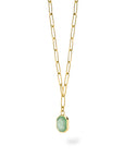 Rosefield Ketting Geometric Gemstone Jade Goudkleurig Verguld 14K Goud Stainless Steel Dames - JNGGG-J664