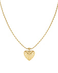 Rosefield Ketting Ridged Heart Pendant Goudkleurig Verguld 14K Goud Stainless Steel Dames - JNHPG-J1007