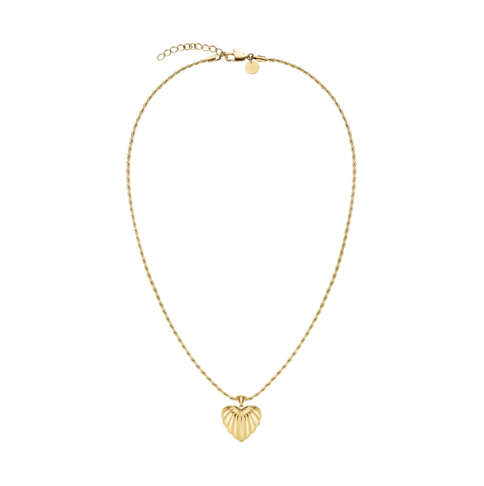 Rosefield Ketting Ridged Heart JNHPG-J1007 Goudkleurig