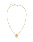 Rosefield Ketting Ridged Heart Pendant Goudkleurig Verguld 14K Goud Stainless Steel Dames - JNHPG-J1007