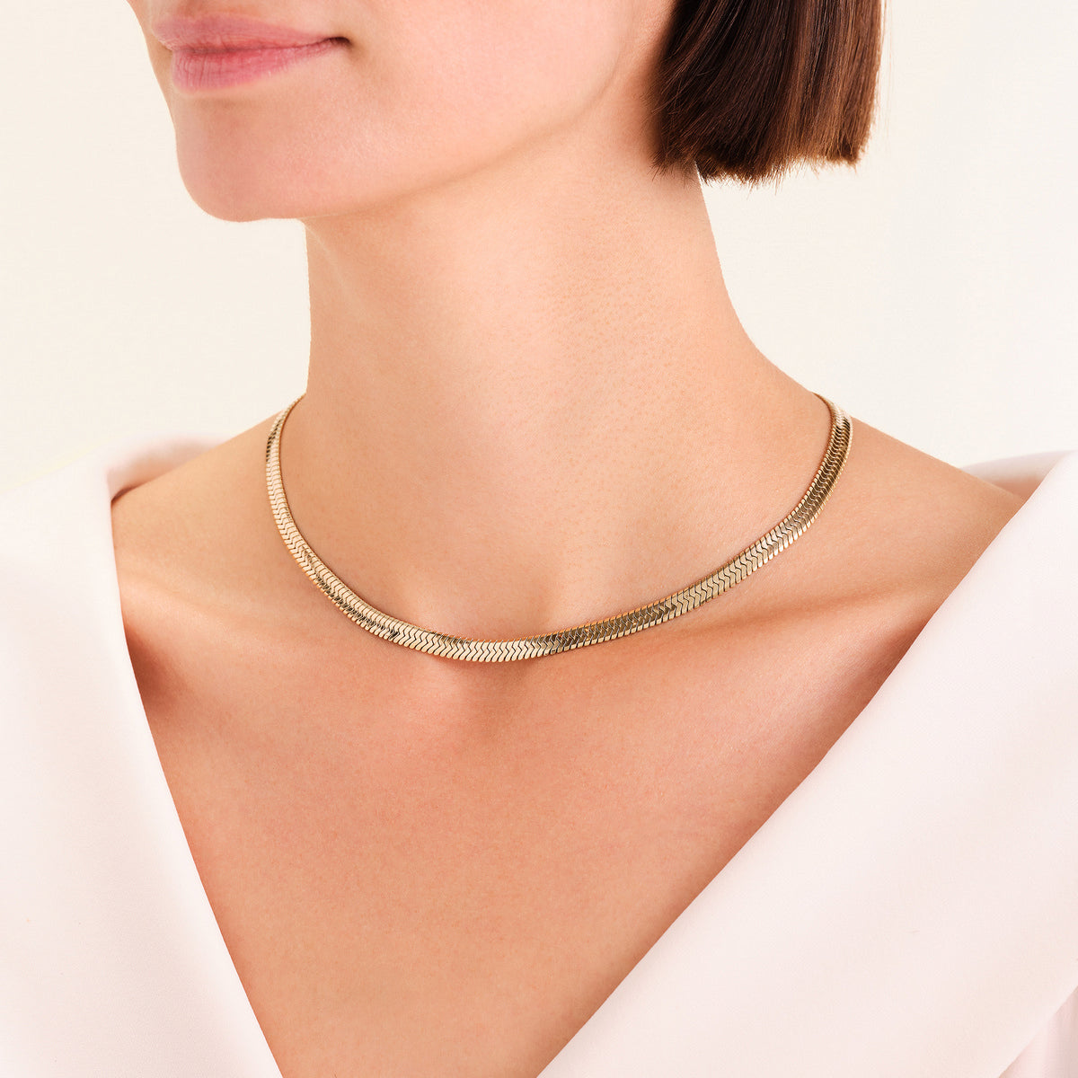 Rosefield Ketting Large Snake JNLSG-J1185 Goudkleurig