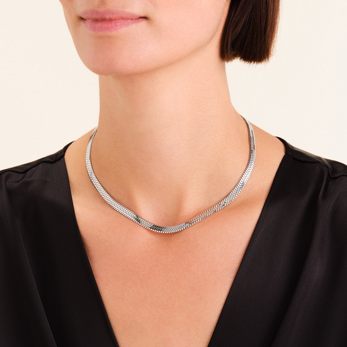 Rosefield Ketting Large Snake JNLSS-J1186 Zilverkleurig