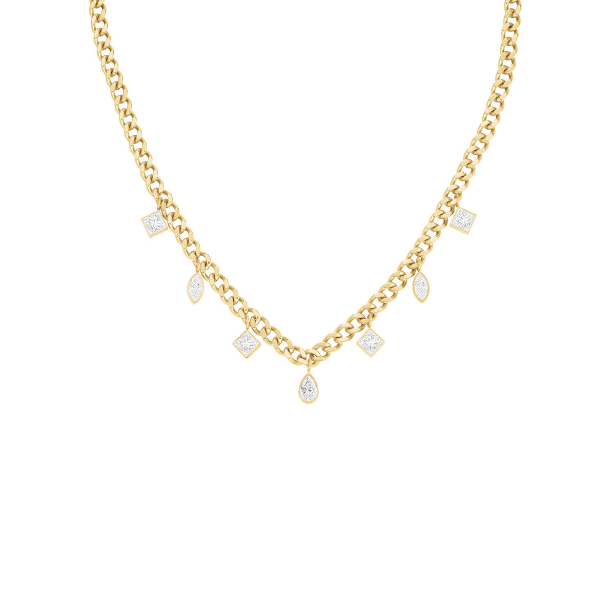 Rosefield Ketting Playful Crystals Multi Stones JNMCG-J1178 Goudkleurig