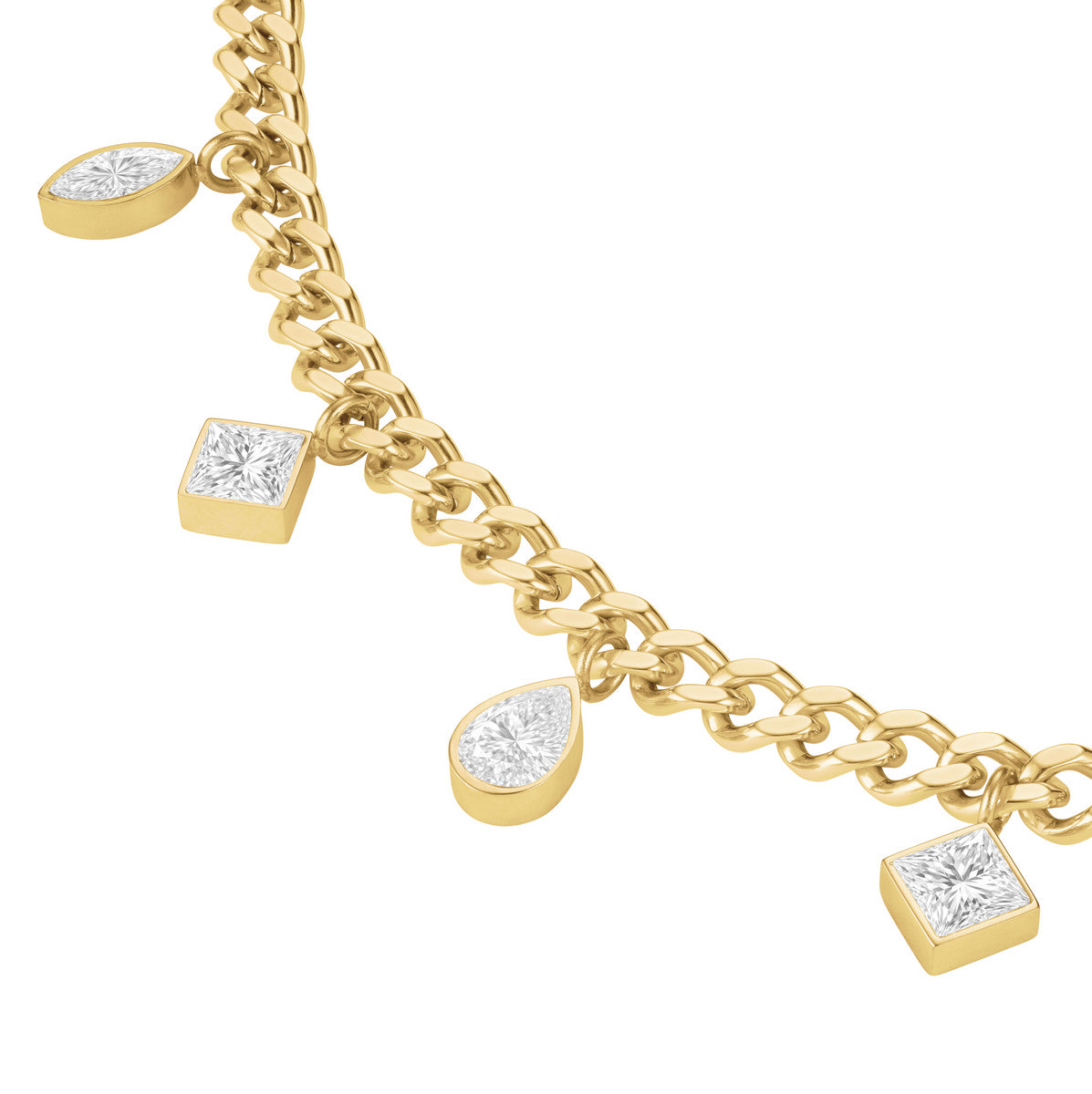 Rosefield Ketting Playful Crystals Multi Stones JNMCG-J1178 Goudkleurig