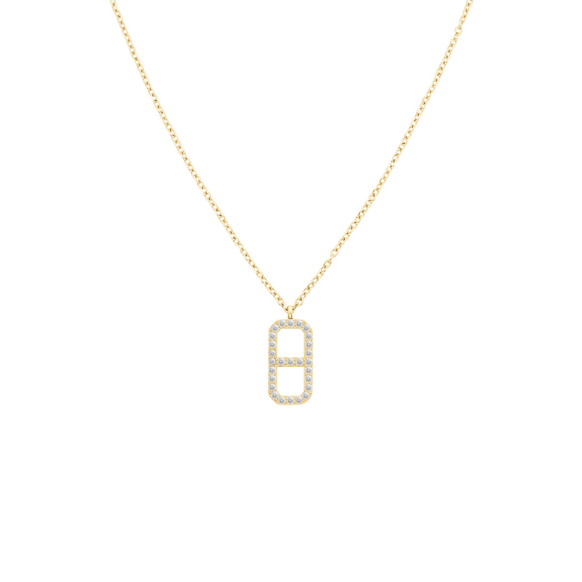 Rosefield Ketting Fine Octagon Crystal JNOCG-J1183 Zilverkleurig