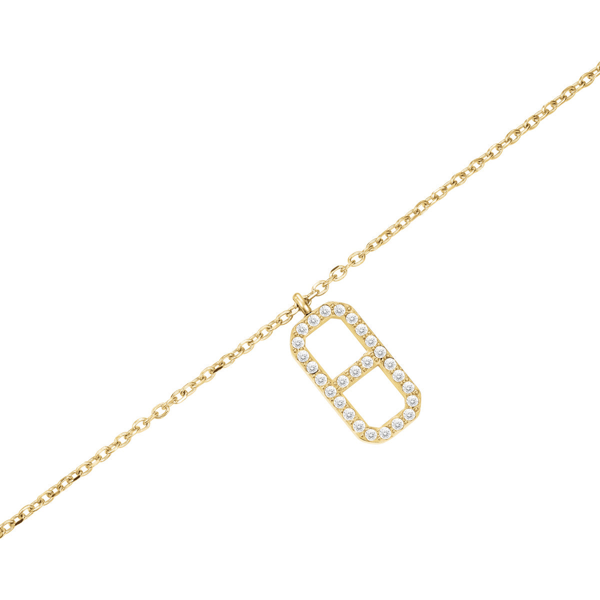 Rosefield Ketting Fine Octagon Crystal JNOCG-J1183 Zilverkleurig