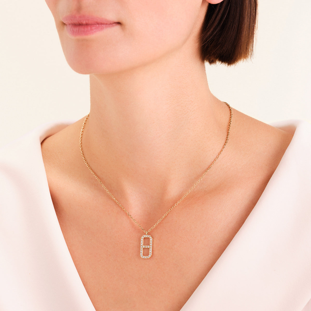 Rosefield Ketting Fine Octagon Crystal JNOCG-J1183 Zilverkleurig
