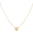 Rosefield Ketting Mini Ridged Puffy Heart Goudkleurig Verguld 14K Goud Stainless Steel Dames - JNPHG-J1008