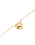 Rosefield Ketting Mini Ridged Puffy Heart Goudkleurig Verguld 14K Goud Stainless Steel Dames - JNPHG-J1008