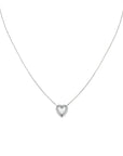 Rosefield Ketting Mini Ridged Puffy Heart Zilverkleurig Rhodium Plated Stainless Steel Dames - JNPHS-J1009