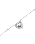 Rosefield Ketting Mini Ridged Puffy Heart Zilverkleurig Rhodium Plated Stainless Steel Dames - JNPHS-J1009