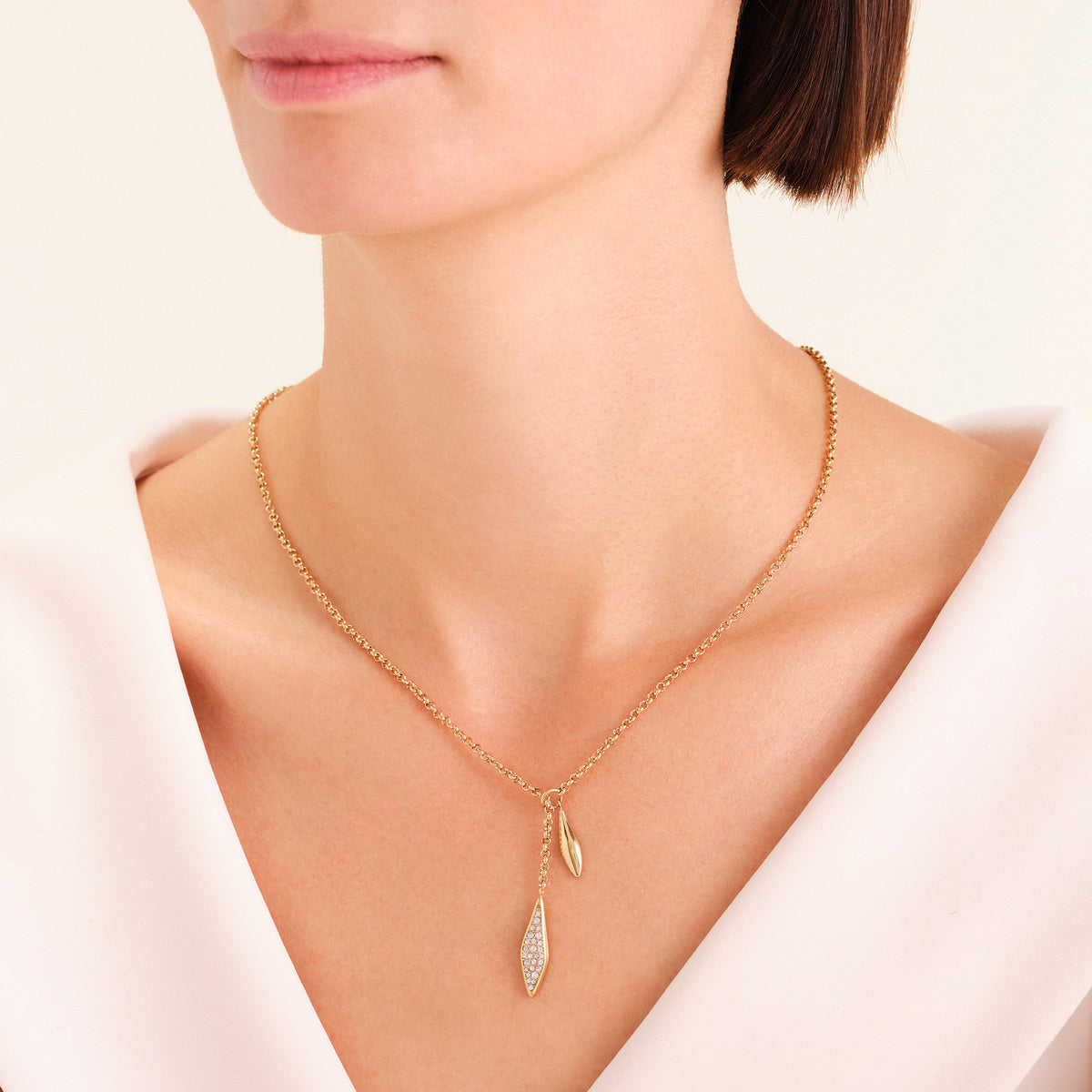 Rosefield Ketting Pave Lariat JNPLG-J1233 Goudkleurig