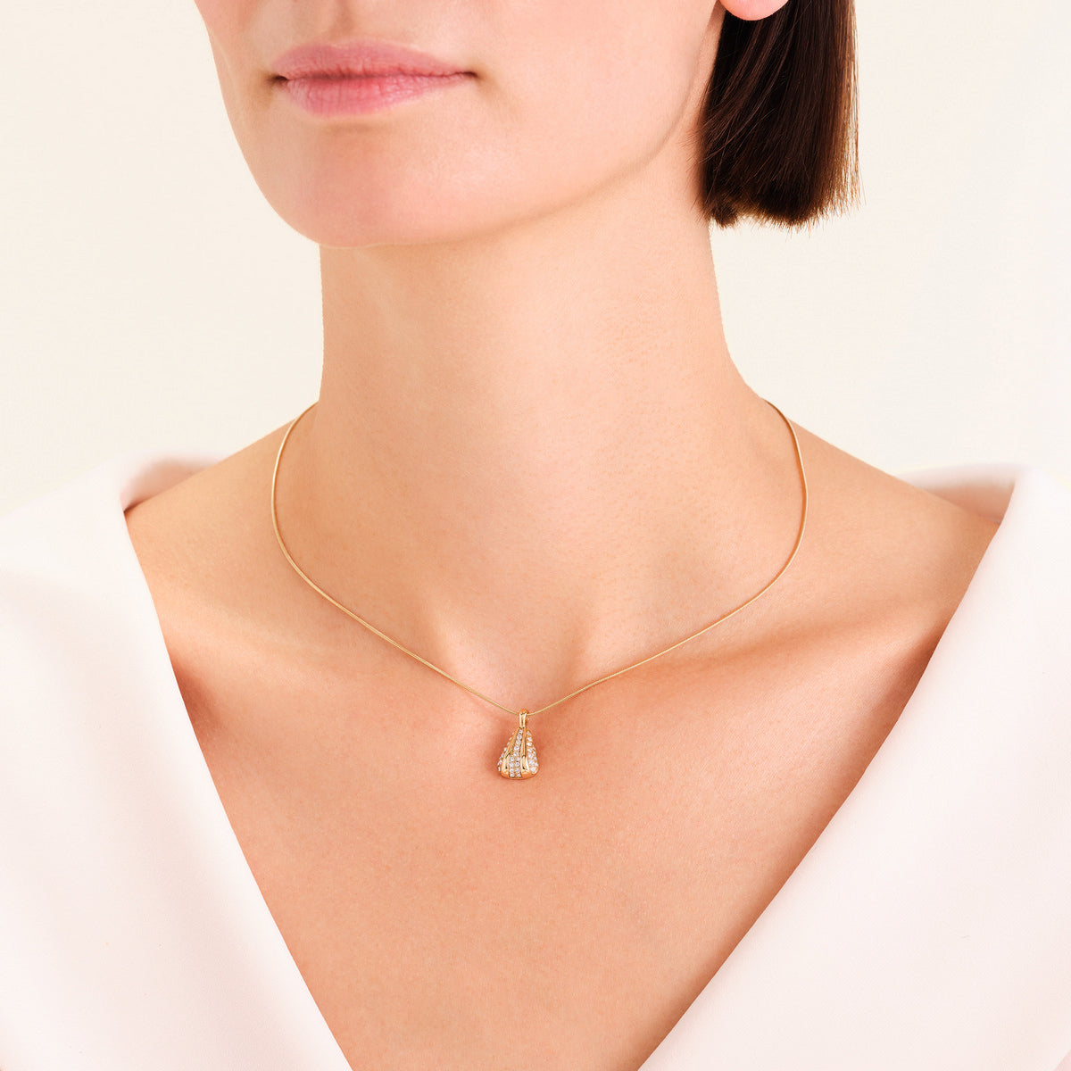 Rosefield Ketting Pave Striped JNPSG-J1231 Goudkleurig
