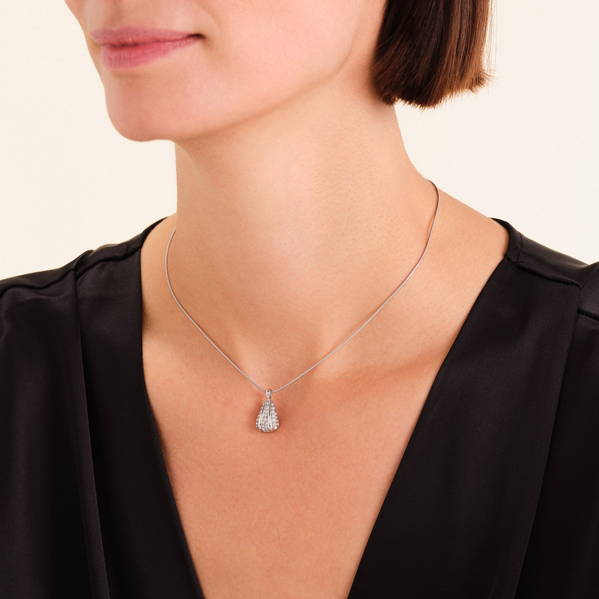 Rosefield Ketting Pave Striped JNPSS-J1232 Zilverkleurig