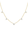 Rosefield Ketting Row of Hearts White Crystals Goudkleurig Verguld 14K Goud Stainless Steel Dames - JNRHG-J1005