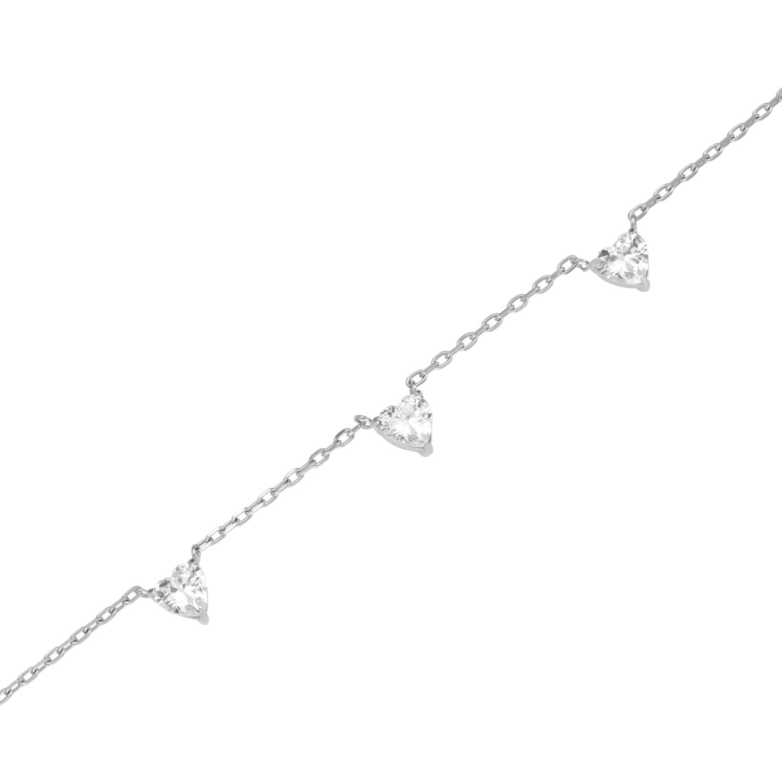 Rosefield Armband Row of Hearts JNRHS-J1006 Zilverkleurig
