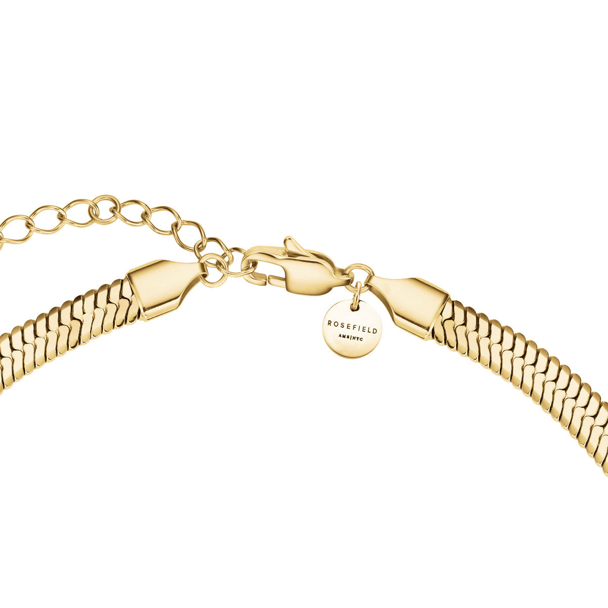 Rosefield Ketting Large Snake Necklace with Crystals JNSCG-J1187 Goudkleurig