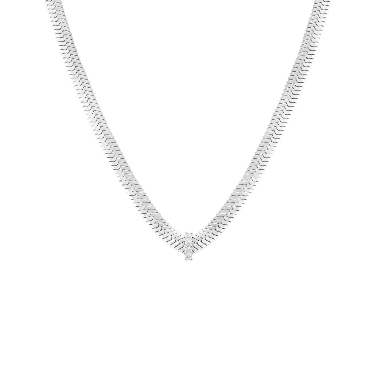 Rosefield Ketting Large Snake Necklace with Crystals JNSCS-J1188 Goudkleurig