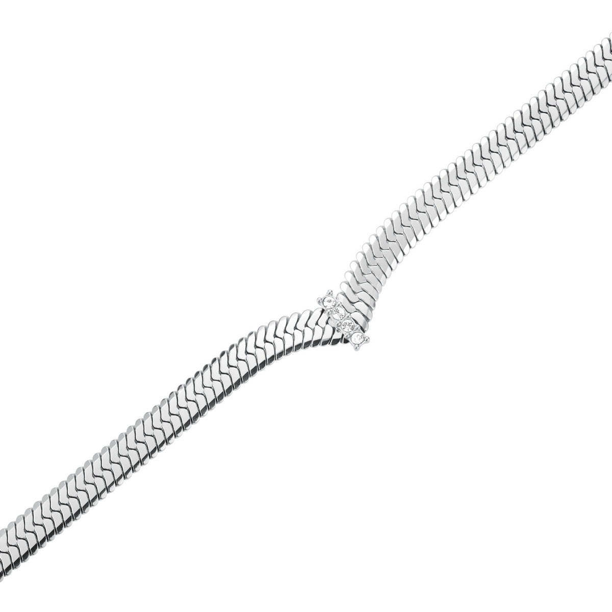 Rosefield Ketting Large Snake Necklace with Crystals JNSCS-J1188 Goudkleurig