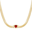 Rosefield Ketting Snake Heart Choker Ruby Goudkleurig Verguld 14K Goud Stainless Steel Dames - JNSRG-J1004