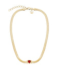Rosefield Ketting Snake Heart Choker Ruby Goudkleurig Verguld 14K Goud Stainless Steel Dames - JNSRG-J1004