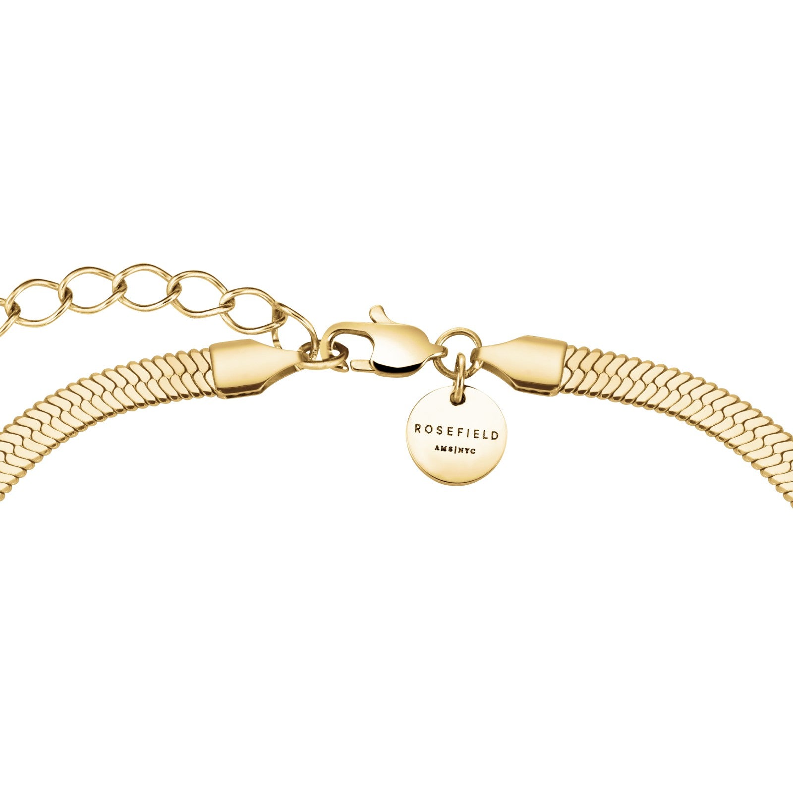 Rosefield Ketting Snake Heart Choker White Crystal JNSWG-J1002 Goudkleurig